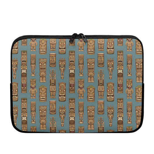Tiki Totem Pattern Print Laptop Sleeve