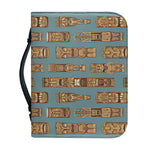 Tiki Totem Pattern Print Leather Bible Cover