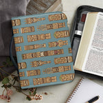 Tiki Totem Pattern Print Leather Bible Cover