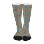 Tiki Totem Pattern Print Long Socks