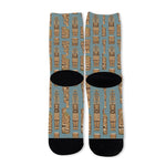 Tiki Totem Pattern Print Long Socks