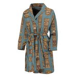 Tiki Totem Pattern Print Men's Bathrobe