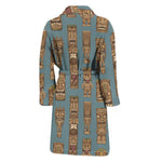 Tiki Totem Pattern Print Men's Bathrobe