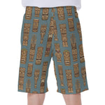 Tiki Totem Pattern Print Men's Beach Shorts
