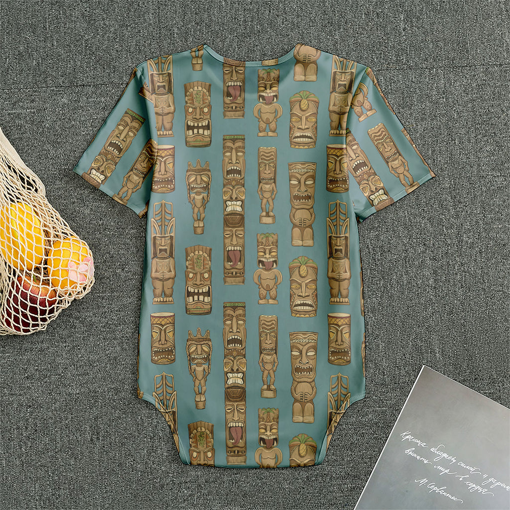 Tiki Totem Pattern Print Men's Bodysuit