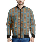 Tiki Totem Pattern Print Men's Bomber Jacket