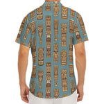 Tiki Totem Pattern Print Men's Deep V-Neck Shirt