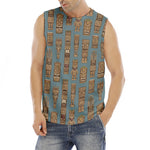 Tiki Totem Pattern Print Men's Fitness Tank Top