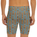 Tiki Totem Pattern Print Men's Long Boxer Briefs