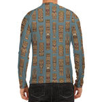 Tiki Totem Pattern Print Men's Long Sleeve Rash Guard