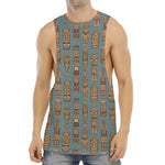Tiki Totem Pattern Print Men's Muscle Tank Top