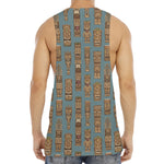 Tiki Totem Pattern Print Men's Muscle Tank Top