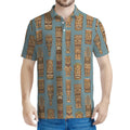 Tiki Totem Pattern Print Men's Polo Shirt