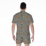 Tiki Totem Pattern Print Men's Rompers