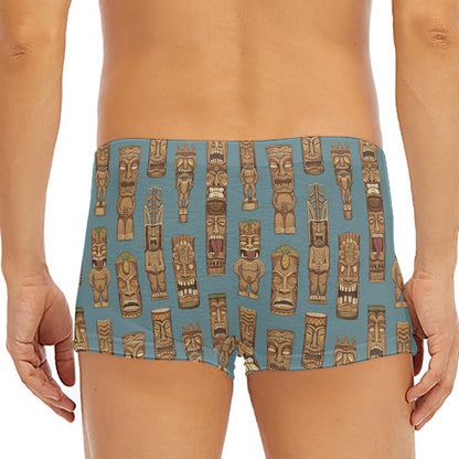 Tiki Totem Pattern Print Men's Short Boxer Briefs