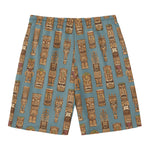 Tiki Totem Pattern Print Men's Swim Trunks