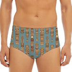 Tiki Totem Pattern Print Men's Triangle Swim Briefs