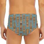 Tiki Totem Pattern Print Men's Triangle Swim Briefs