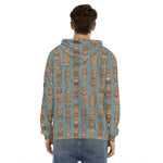 Tiki Totem Pattern Print Men's Velvet Pullover Hoodie