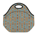 Tiki Totem Pattern Print Neoprene Lunch Bag