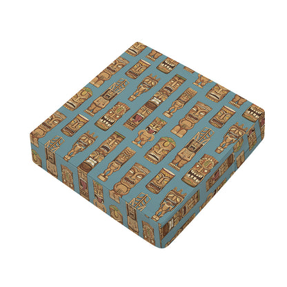Tiki Totem Pattern Print Outdoor Seat Cushion Cover