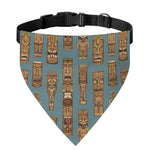 Tiki Totem Pattern Print Over The Collar Dog Bandana