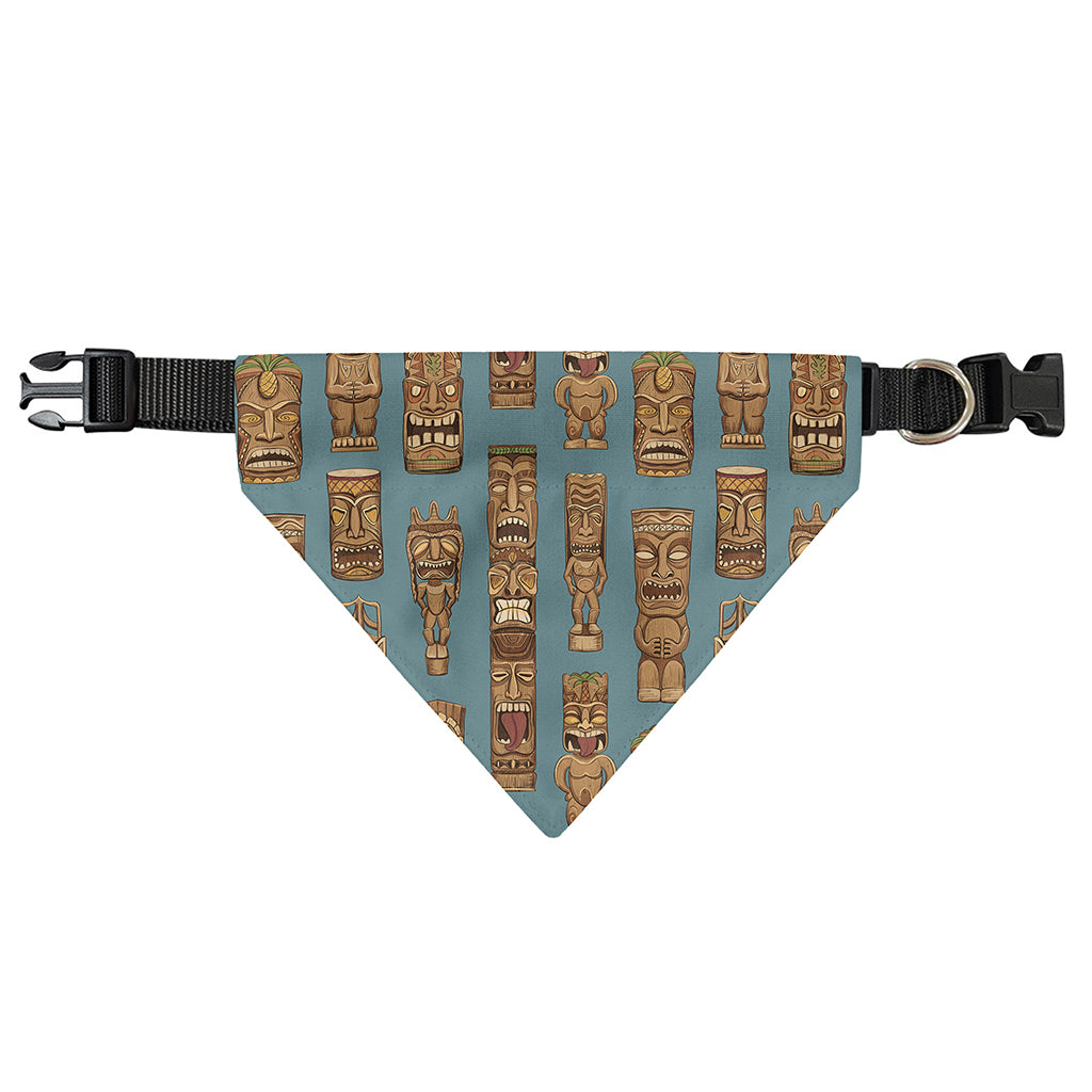 Tiki Totem Pattern Print Over The Collar Dog Bandana