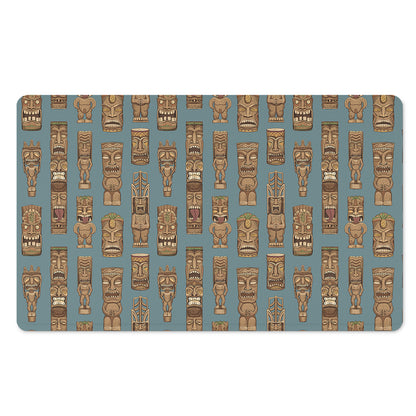 Tiki Totem Pattern Print Polyester Doormat