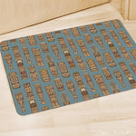 Tiki Totem Pattern Print Polyester Doormat