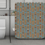 Tiki Totem Pattern Print Polyester Shower Curtain