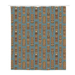 Tiki Totem Pattern Print Polyester Shower Curtain