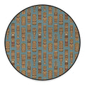 Tiki Totem Pattern Print Round Floor Mat