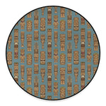 Tiki Totem Pattern Print Round Floor Mat