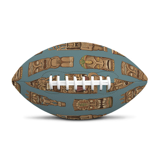 Tiki Totem Pattern Print Rugby Ball
