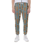 Tiki Totem Pattern Print Scuba Joggers