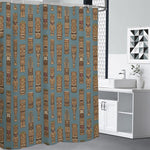 Tiki Totem Pattern Print Shower Curtain
