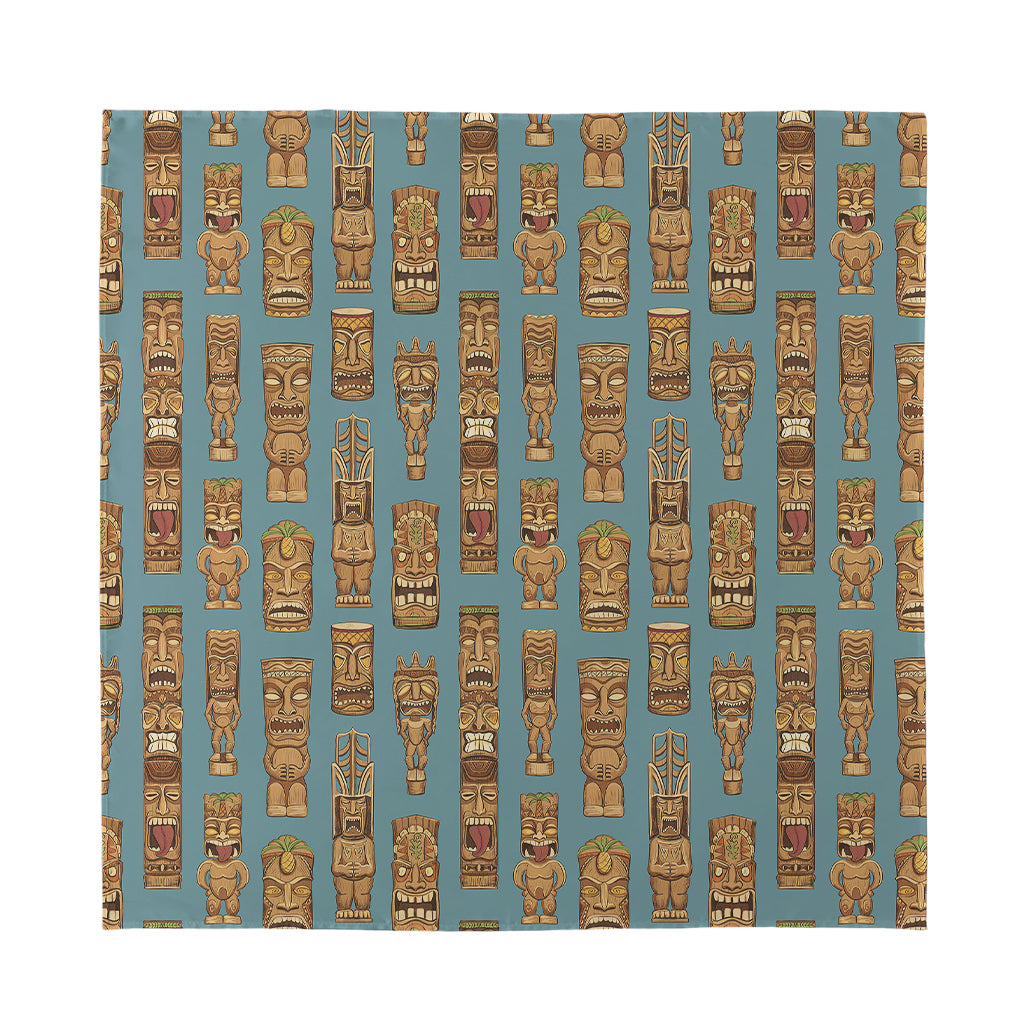 Tiki Totem Pattern Print Silk Bandana