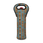 Tiki Totem Pattern Print Single Neoprene Wine Tote