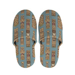 Tiki Totem Pattern Print Slippers