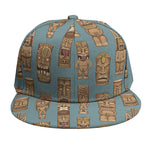 Tiki Totem Pattern Print Snapback Cap