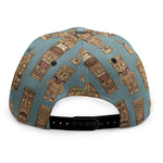 Tiki Totem Pattern Print Snapback Cap