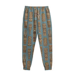 Tiki Totem Pattern Print Sweatpants