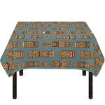 Tiki Totem Pattern Print Tablecloth