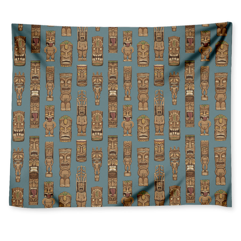 Tiki Totem Pattern Print Tapestry