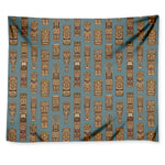 Tiki Totem Pattern Print Tapestry