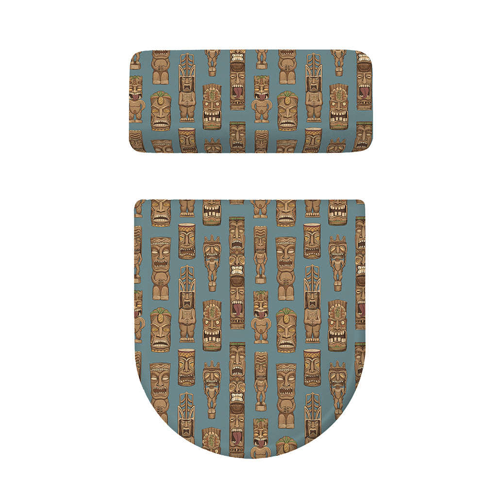 Tiki Totem Pattern Print Toilet Lid And Tank Cover Set