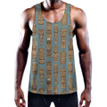 Tiki Totem Pattern Print Men's Workout Tank Top