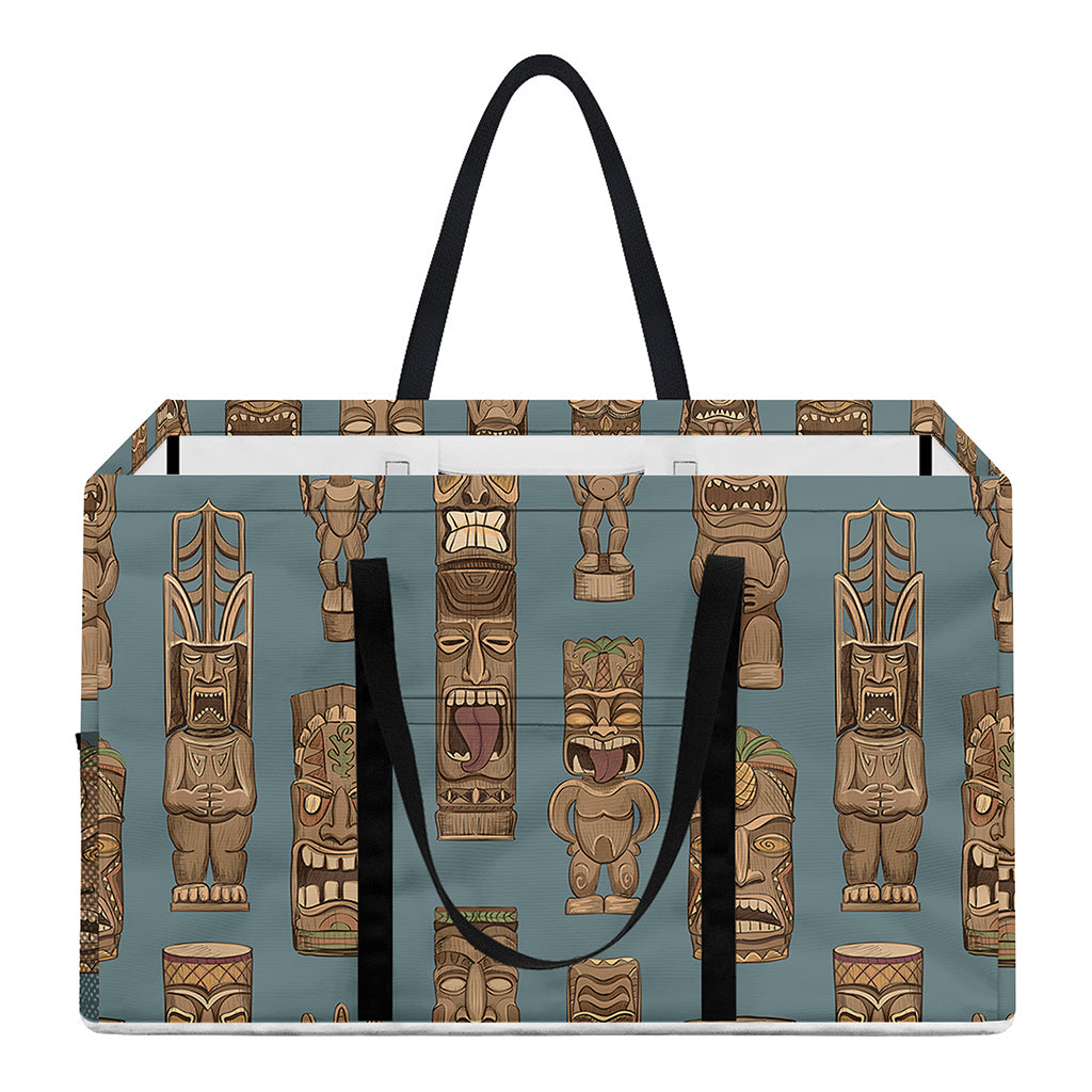 Tiki Totem Pattern Print Utility Tote Bag