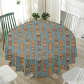 Tiki Totem Pattern Print Waterproof Round Tablecloth