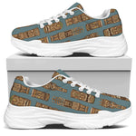 Tiki Totem Pattern Print White Chunky Shoes